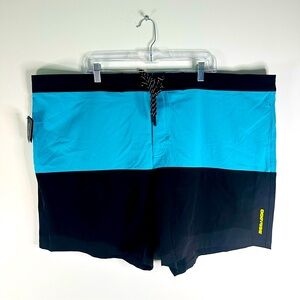 Sea-doo Mens Beach Board Shorts Black &  Turquoise 454491 | Size 3XL